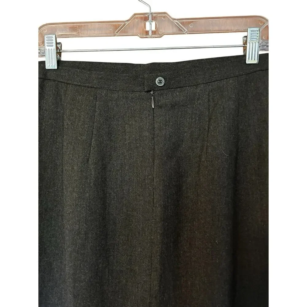 Harve Benard Holtzman Women’s Brown 100% Wool Lined Long Pencil Skirt Size 12